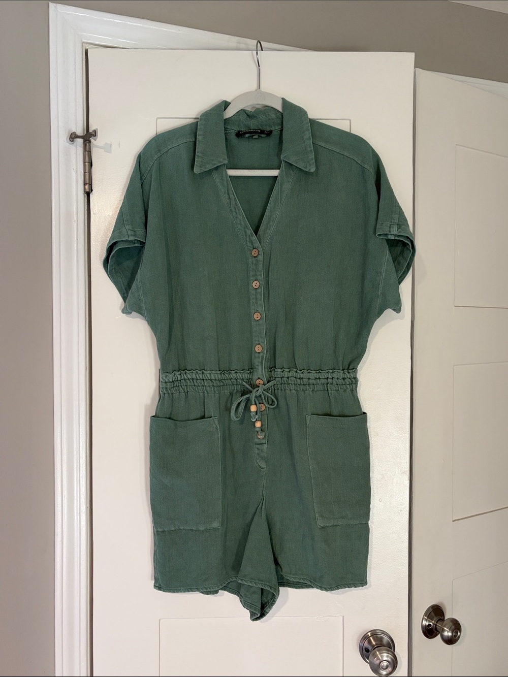 Blank NYC Olive Green Button-Front Top